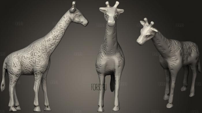 Giraffe Statue stl model for CNC